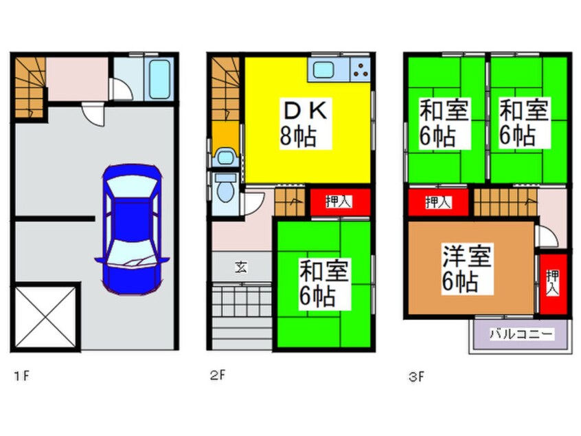 間取図 上六万寺町一戸建