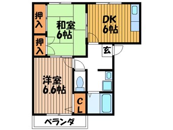 間取図 ｸﾞﾘｰﾝﾊｲﾂⅡ