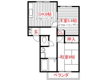 間取図 ｸﾞﾘｰﾝﾊｲﾂⅡ