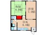 プラザタツミ 2DKの間取り