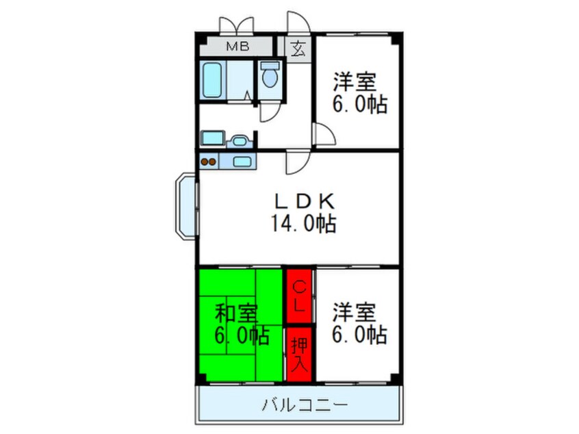 間取図 北大阪ハイツ