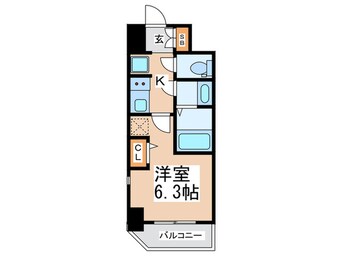 間取図 ｴｽﾃﾑｺｰﾄﾃﾞｨｱｼﾃｨWEST（410）