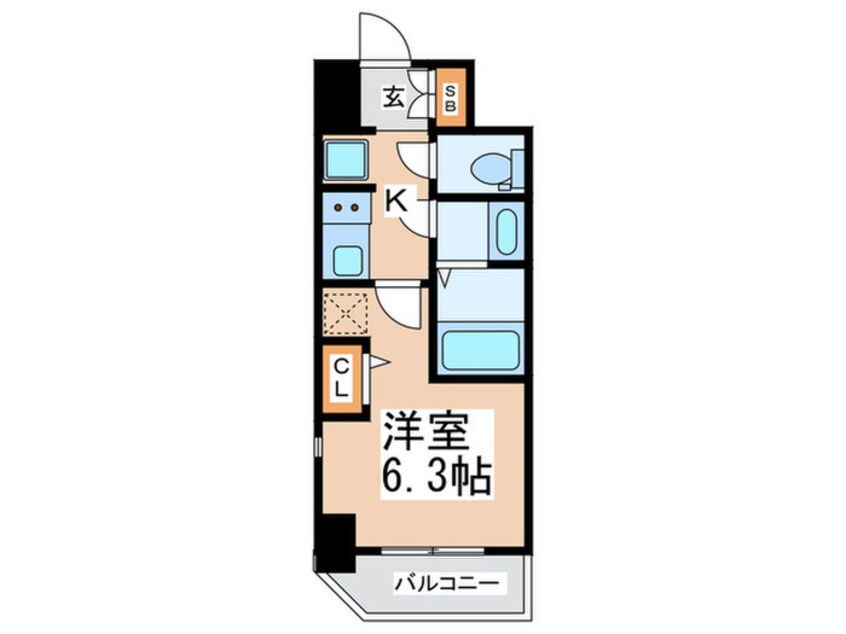 間取図 ｴｽﾃﾑｺｰﾄﾃﾞｨｱｼﾃｨWEST（410）