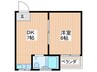 フリーディオ中木田 1DKの間取り