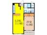 ＴＨＫマンション 1LDKの間取り