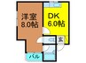 ロイヤル走谷 1DKの間取り
