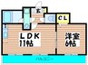 コーシン四ツ橋 1LDKの間取り