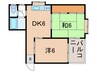 ユーコート甲東園 2DKの間取り