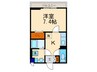 ティープラント朝日 1Kの間取り