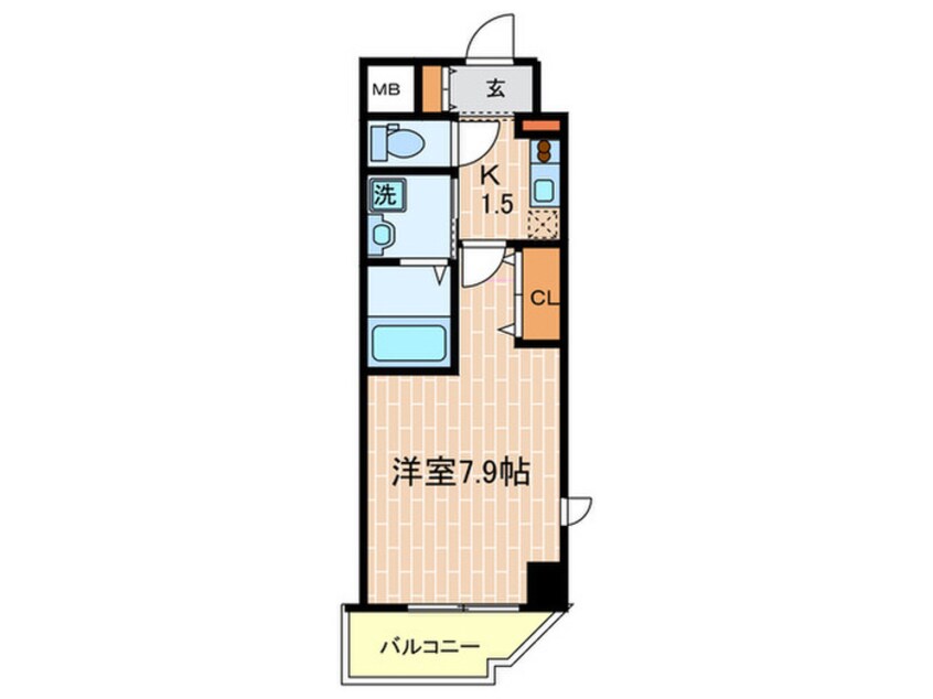 間取図 ｴｽﾘｰﾄﾞ中山手・県庁前（304）