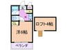 シャルマンフジ西宮弐番館 1Kの間取り