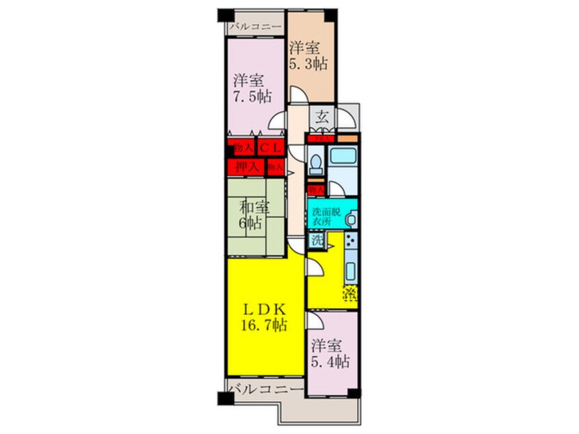 間取図 メゾン千里山Ｃ棟（３０２）