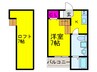 シュエット鳳 1Kの間取り