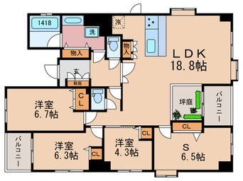 間取図 プリオーレ京都三条高倉(4F12)