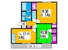 ハイカム－ル木下 2LDKの間取り
