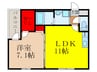 ハイム天神Ⅱ 1LDKの間取り