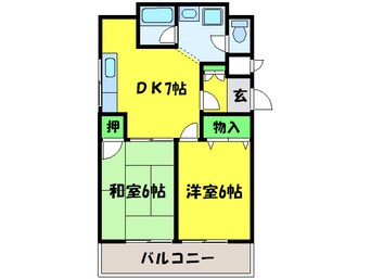 間取図 ベルメゾン御陵Ⅱ