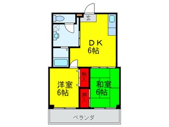 間取図 ベルメゾン御陵Ⅱ