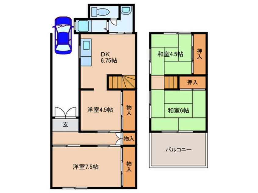 間取図 緑が丘　貸家