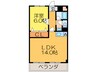 松栄畷ハイツ 1LDKの間取り
