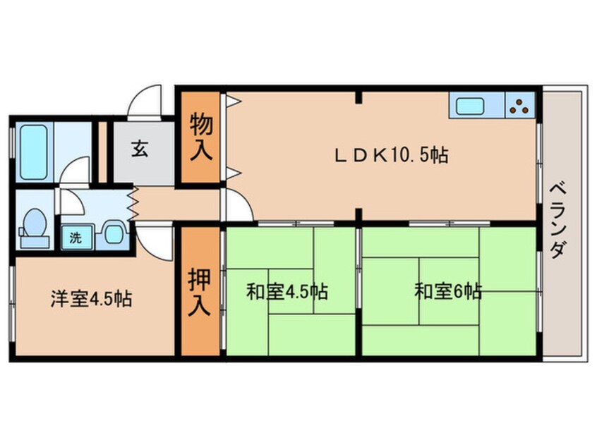 間取図 アム－ル西井