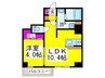 プレステージ六番館 1LDKの間取り