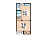 土居マンション 1DKの間取り