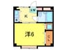 ヴィラ本山Ⅲ 1Kの間取り