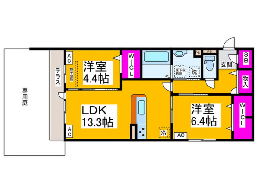 間取図 仮）ﾊﾟｻﾛｸﾞﾗﾝﾃﾞ百舌鳥本町3丁