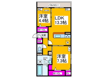 間取図 仮）ﾊﾟｻﾛｸﾞﾗﾝﾃﾞ百舌鳥本町3丁