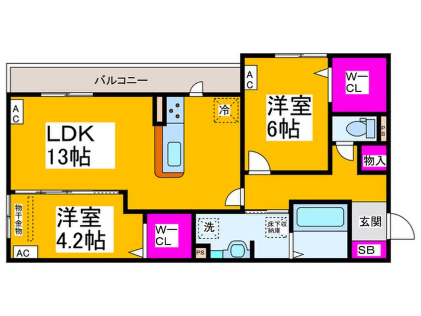 間取図 仮）ﾊﾟｻﾛｸﾞﾗﾝﾃﾞ百舌鳥本町3丁