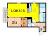 シェノワめふ 1LDKの間取り