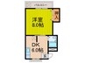 河庄マンション 1DKの間取り