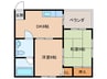 パ－ルハイツ 2DKの間取り