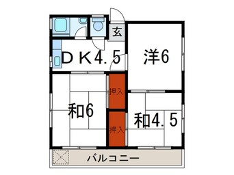 間取図 メゾンディ－ル中道
