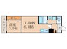ジーメゾン伏見セレスト 1LDKの間取り