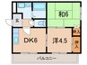 パルコ－ト甲子園口 2DKの間取り
