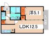 アルカ－ディア 1LDKの間取り