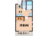 広野町マンション 1Kの間取り