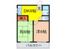 シティ－ハイツ二宮 2DKの間取り