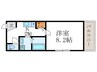 アメリ御所西 1Kの間取り