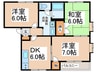伊勢の森ハイツＢ棟 3DKの間取り