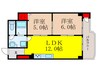 チサンマンション第1江坂(709) 2LDKの間取り