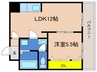 ハイツ材井 1LDKの間取り