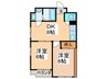 ア－バンルネッサンスⅠ 2DKの間取り