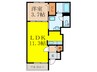 ヴィラ　ラシュレⅡ 1LDKの間取り
