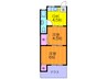 片本マンション 2DKの間取り