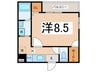 ﾌｼﾞﾊﾟﾚｽ平野上町ｲｰｽﾄ 1Kの間取り