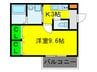 フジパレス　長原Ⅱ番館 1Kの間取り