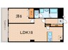 甲陽ハイツ 1LDKの間取り